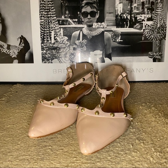 Halogen Shoes - Halogen Olson Patent Leather Studded D’Orsay Flat